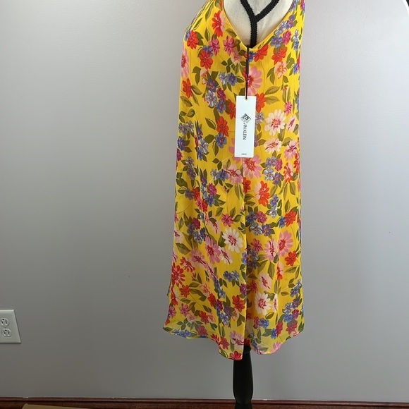 NWT Calvin Klein Sleeveless Dress SZ 2 Yellow Floral Short Slip Dress - Picture 6 of 14
